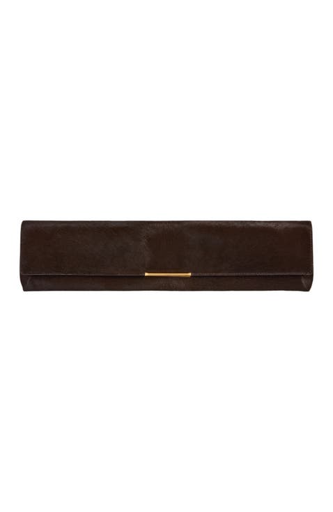 Long Clutch Bag in Pony-Effect Leather