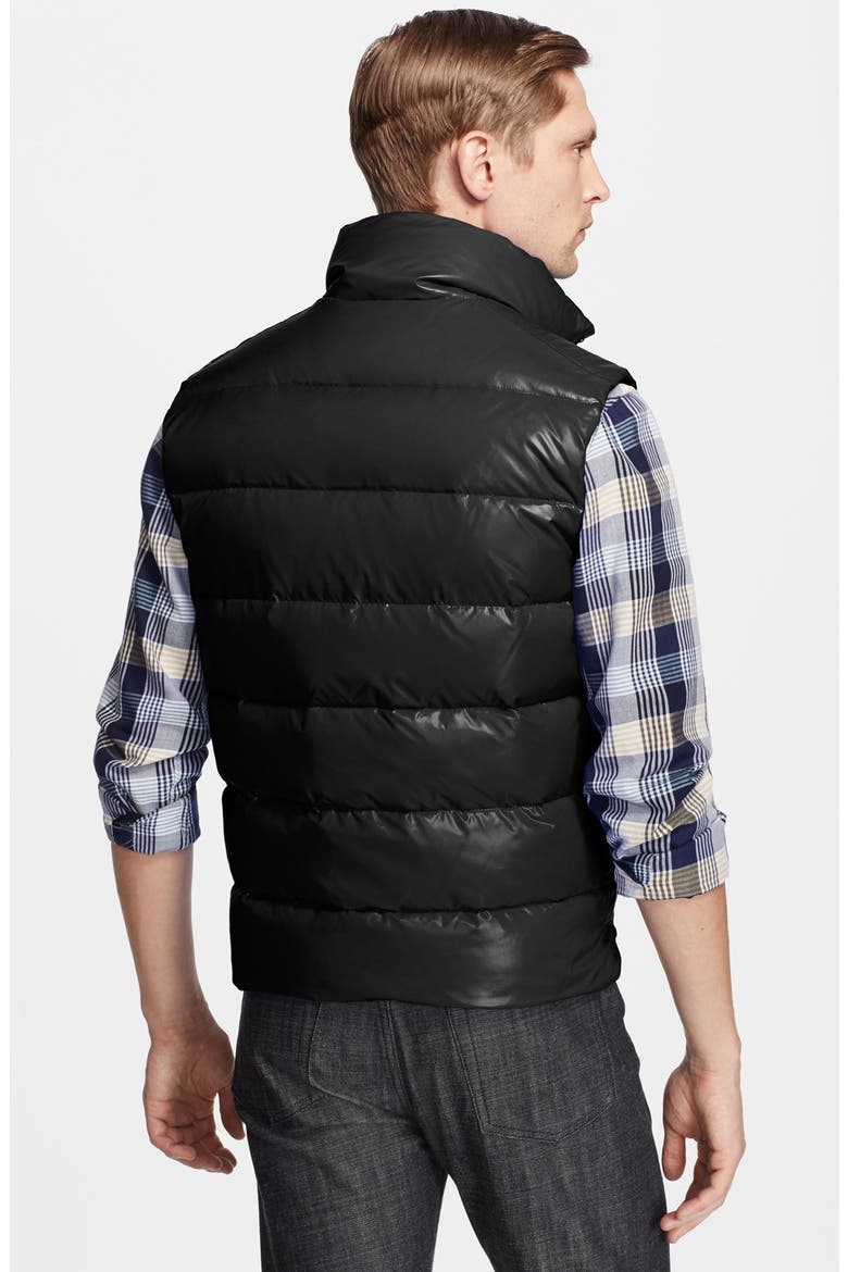 'Tib' Shine Down Vest, Alternate, color, BLACK