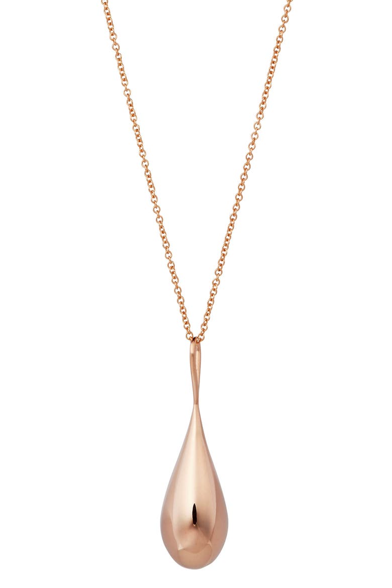 Large WaterDrop Pendant Necklace, Main, color, 14K ROSE GOLD