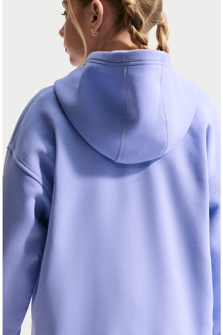 Kids' Club Fleece Oversize Pullover Hoodie, Alternate, color, LIGHT THISTLE/ WHITE
