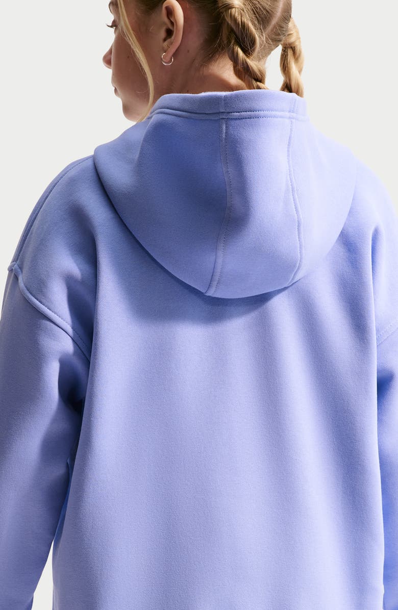 Nike Kids' Club Fleece Oversize Pullover Hoodie, Alternate, color, Light Thistle/ White