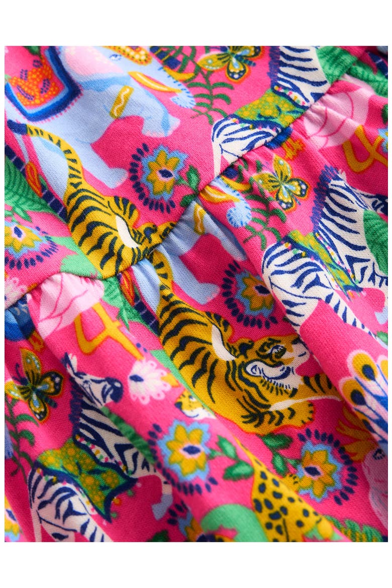 Kids' Bow Back Cotton Jersey Dress, Alternate, color, FLAMINGO PINK JUNGLE ANIMALS