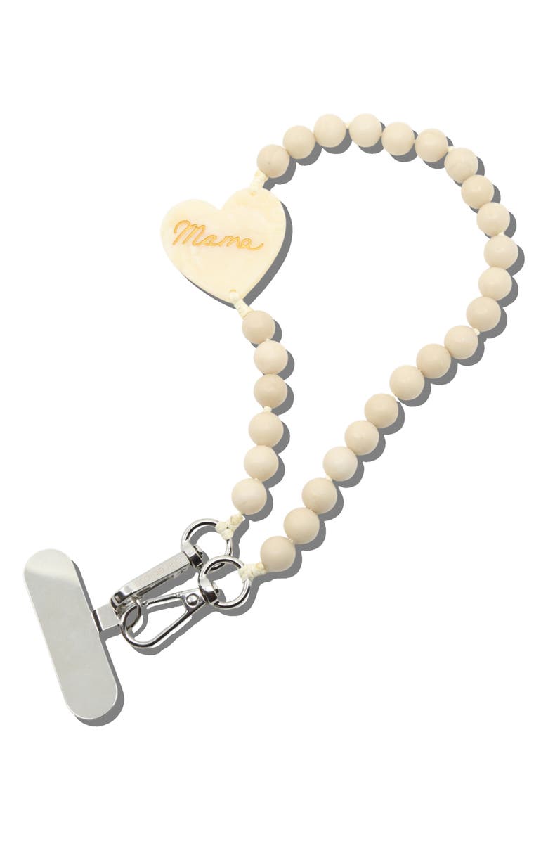 Solar Eclipse Mama Heart Bracelet Phone Chain, Alternate, color, Cream