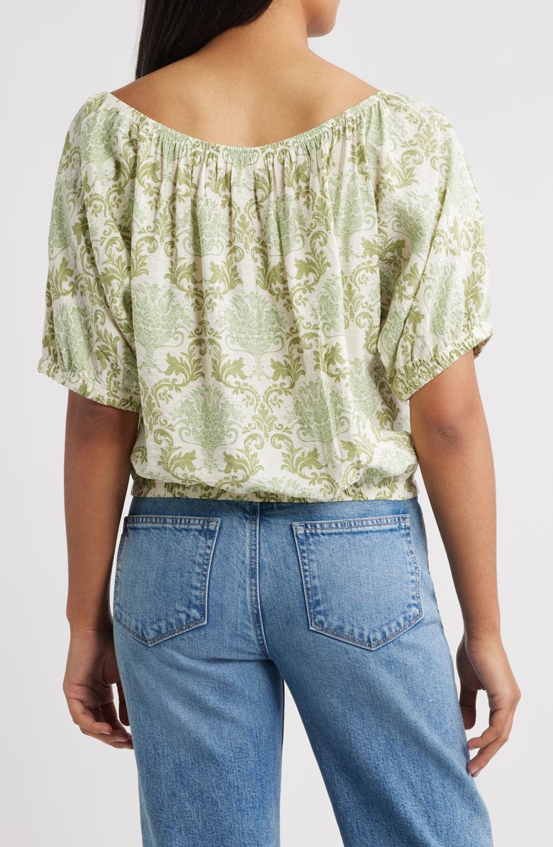 MELLODAY Convertible Off-the-Shoulder Bubble Top, Alternate, color, Sage White