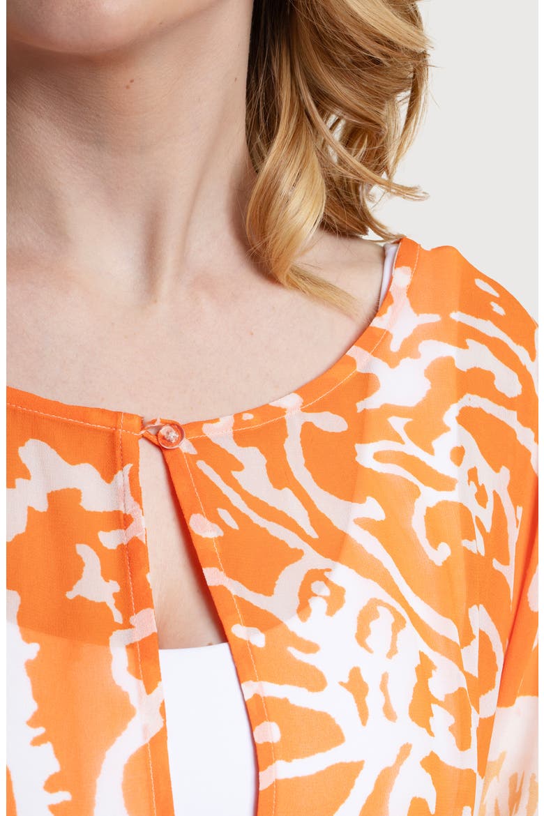 Abstract Print Cover-Up Kaftan, Alternate, color, ORANGE