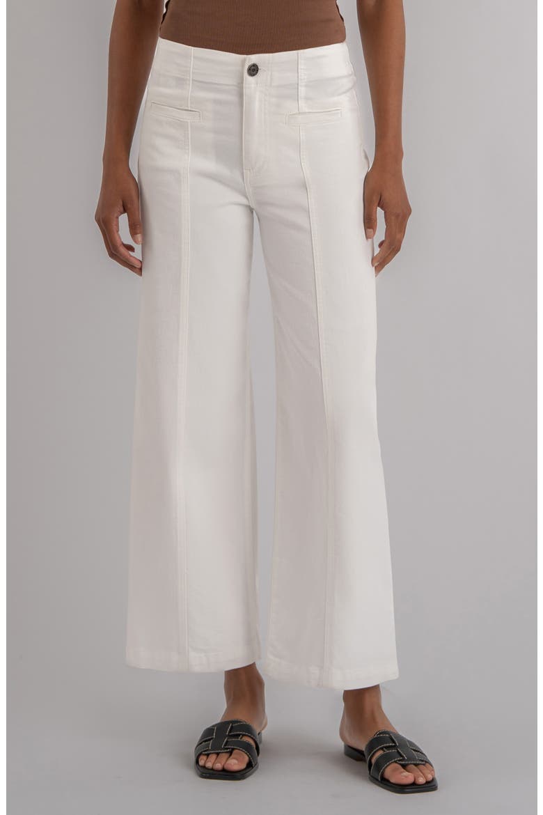 Meg Seamed High Waist Ankle Wide Leg Pants, Main, color, WHITE JM