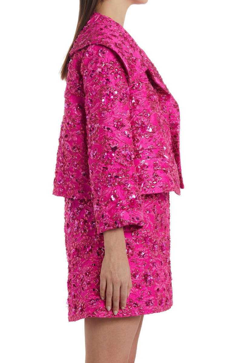Valentino Garavani Embellished Crop Floral Brocade Jacket, Alternate, color, Pink Pp Uwt