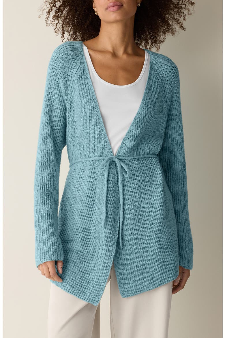 Tie Front Longline Cardigan, Main, color, SEAFOAM