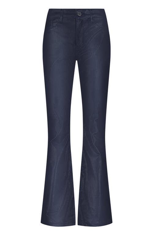 The Noli Shop Aria Coated Flare Jean Petite In Blue