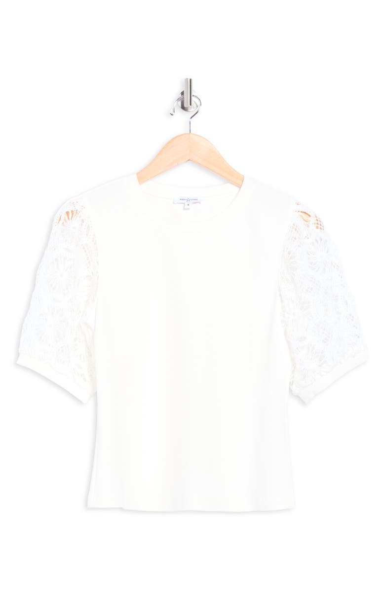 AREA STARS Puff Sleeve Lace Top, Alternate, color, White