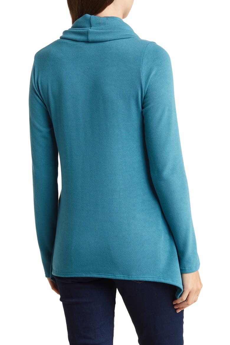 Cowl Neck Swing Hem Sweater, Alternate, color, SKYDIVER
