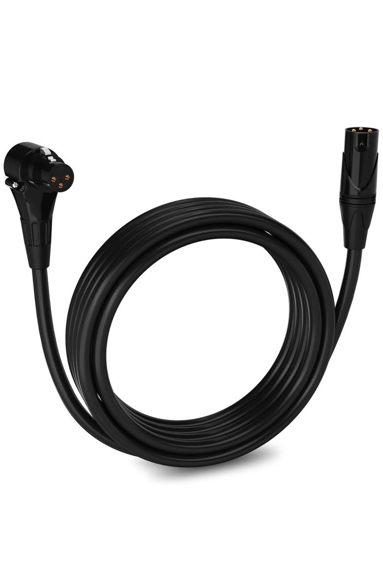 Lyxpro 15 ft Right Angle XLR Cable, Female to Male, 3 Pin Microphone Cable, Main, color, Black