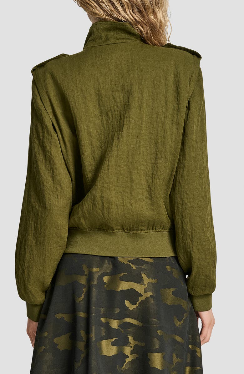 DKNY Twill Bomber Jacket, Alternate, color, Dark Olive
