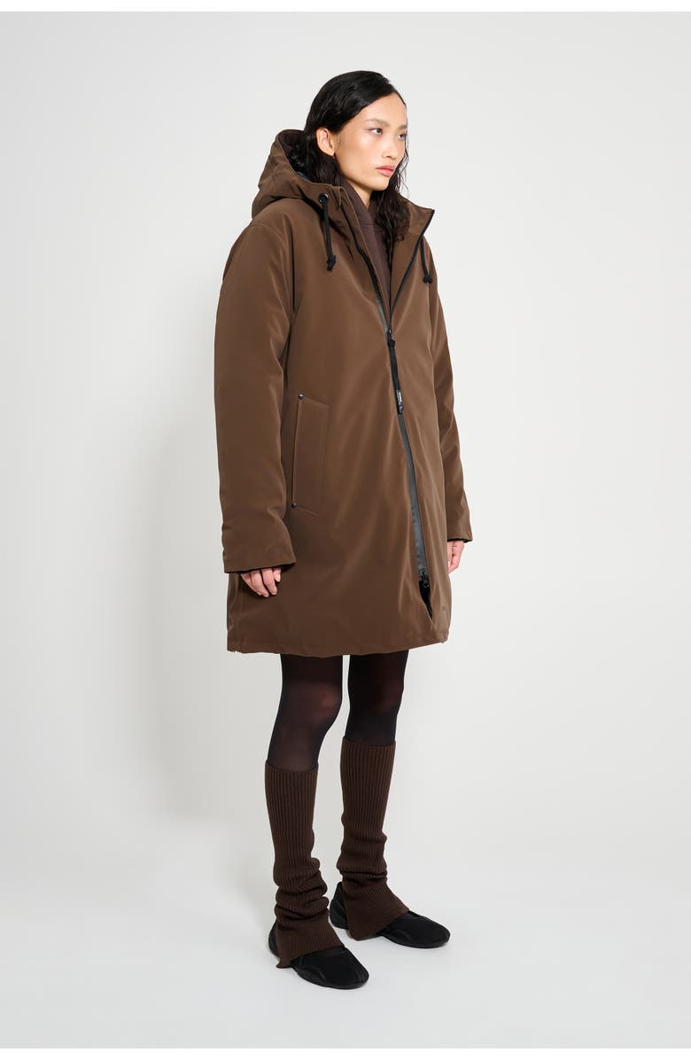 Stutterheim Mosebacke Matte Winter Coat, Alternate, color, Dark Brown