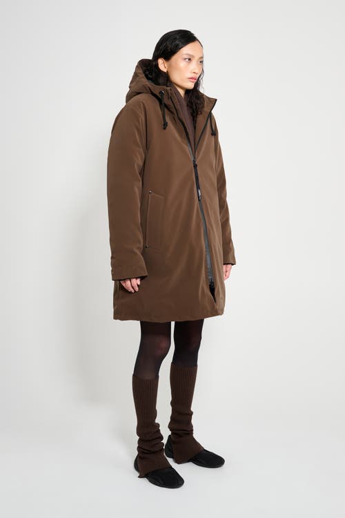 Stutterheim Mosebacke Matte Winter Coat In Brown