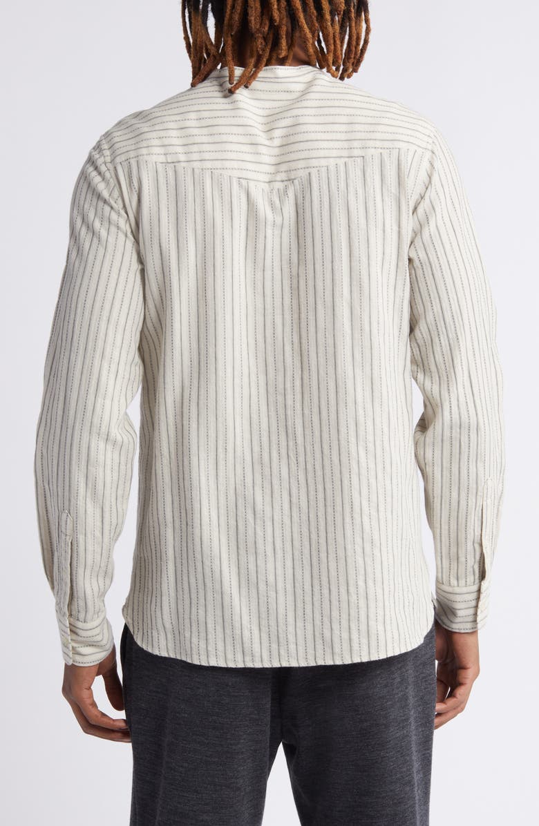 Officine Générale Alfred Stripe Brushed Cotton Button Front Shirt, Alternate, color,