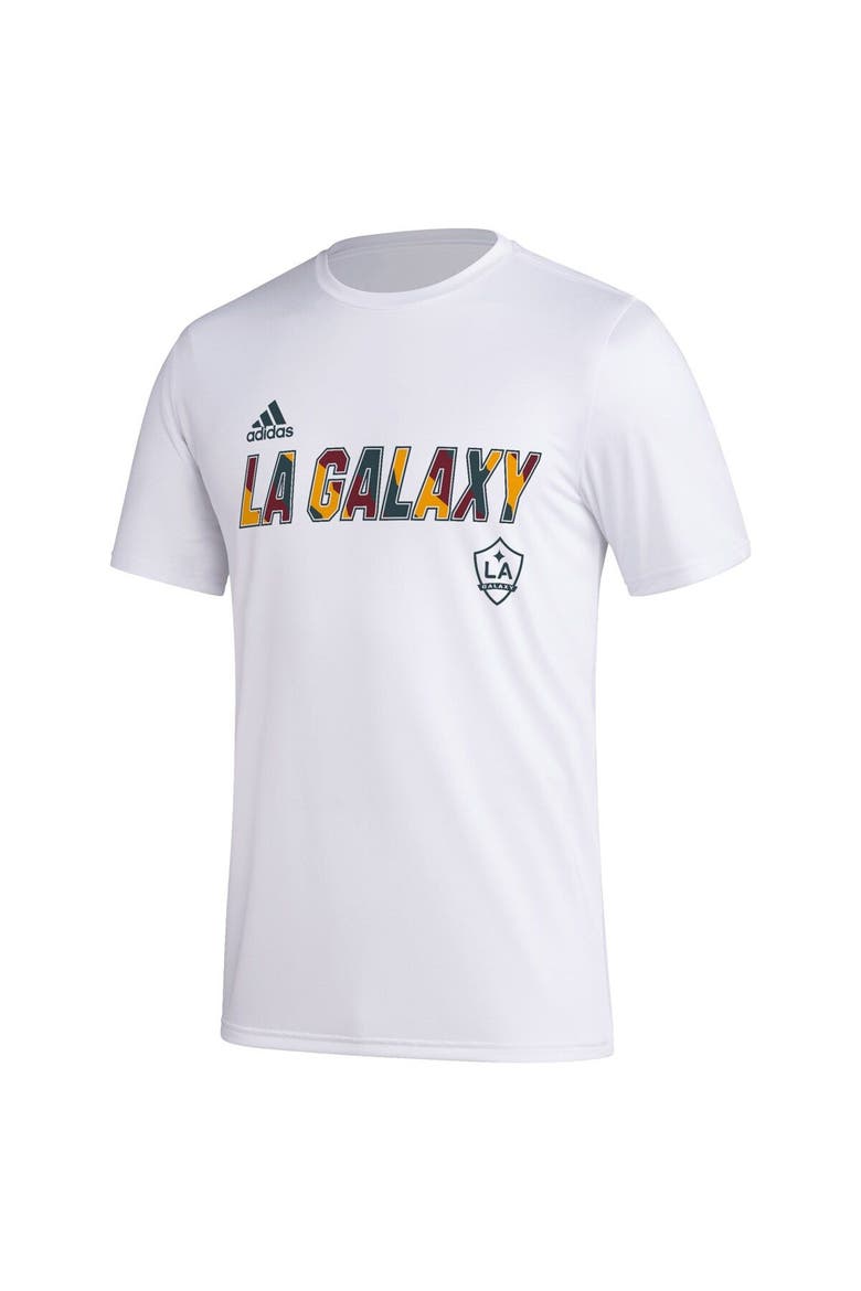 Men's adidas White LA Galaxy Team Jersey Hook AEROREADY T-Shirt, Alternate, color, White