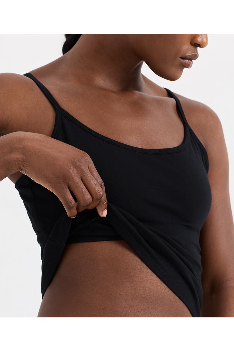 Everyday Shelf Bra Camisole Made with Organic Cotton, Alternate, color, Black