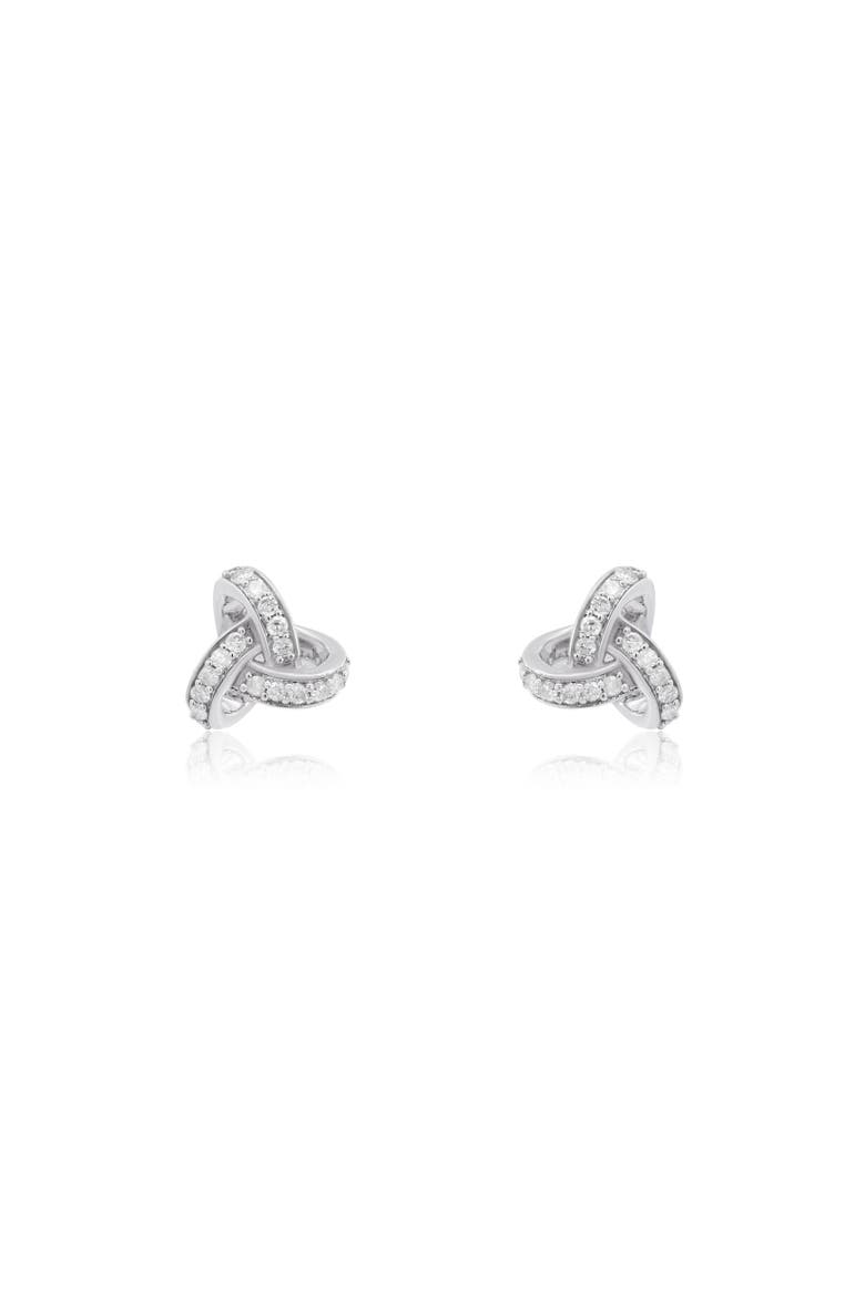 Diamond Twist Screw Back Stud Earrings, Alternate, color, Sterling Silver