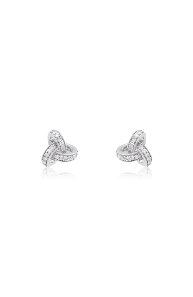 The Lovery Fine Jewelry Diamond Twist Screw Back Stud Earrings, Alternate, color, Sterling Silver