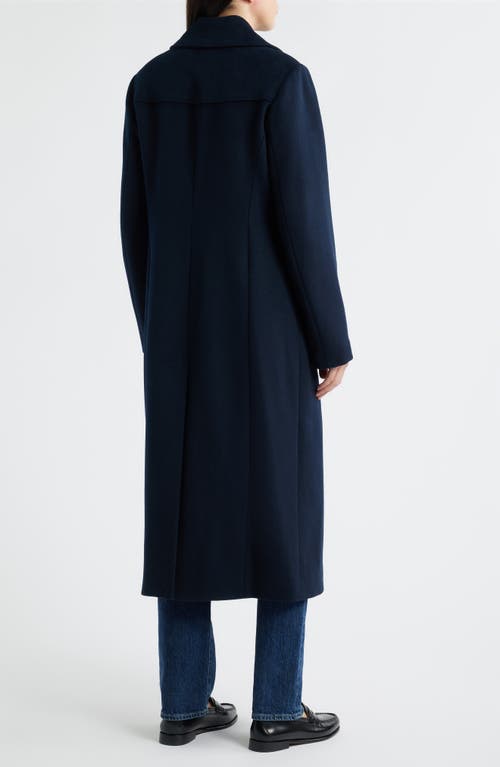 Michael Kors Double Breasted Wool Blend Coat In Blue
