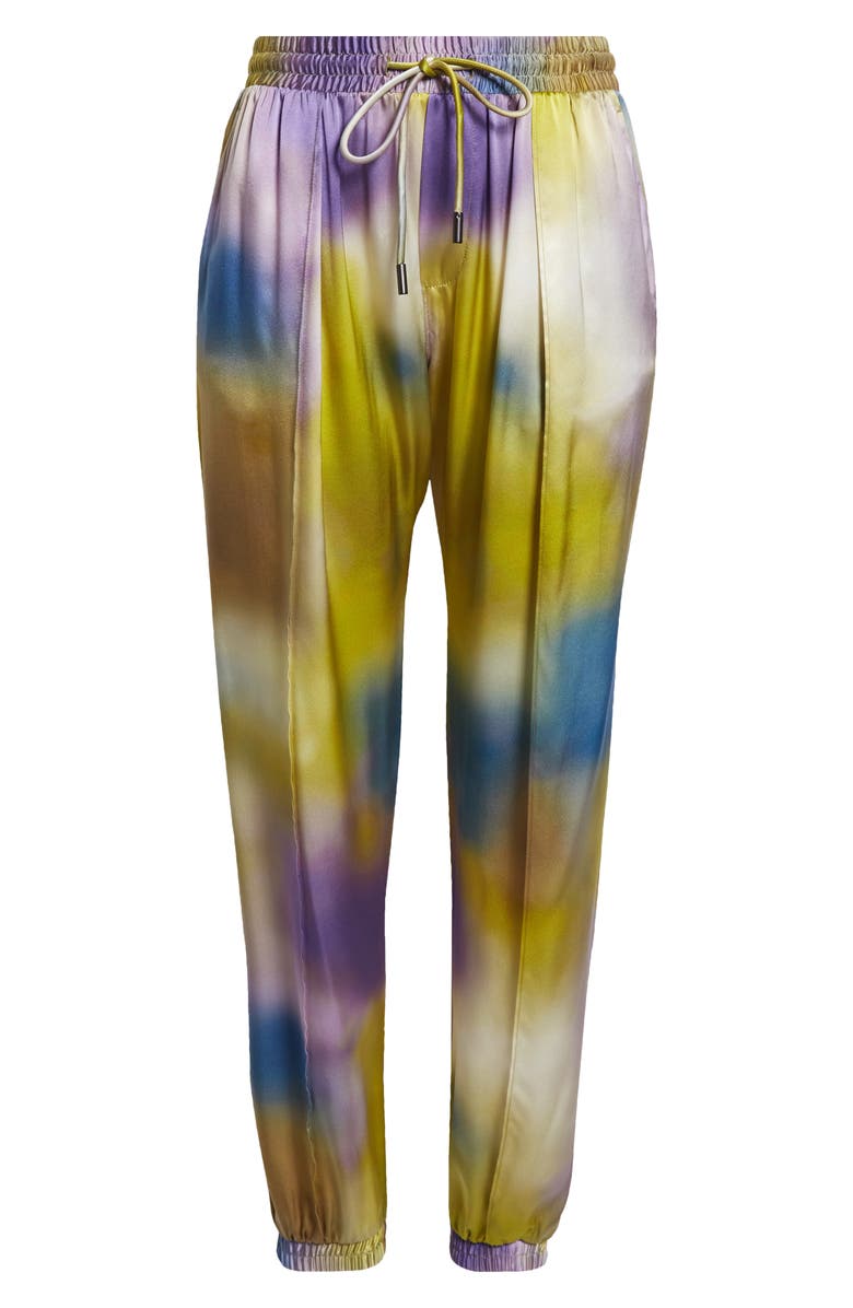 ATM Anthony Thomas Melillo Watercolor Print Silk Charmeuse Joggers, Alternate, color, Watercolor Print