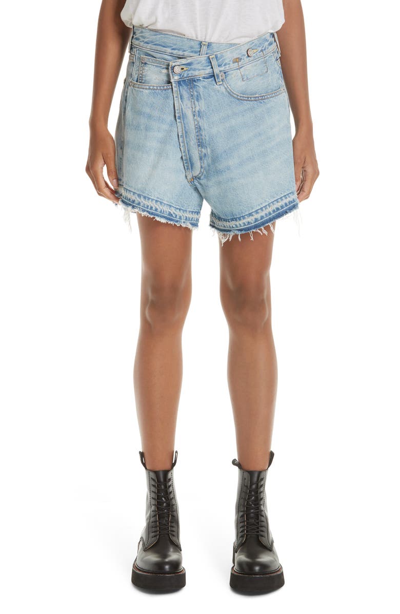 R13 Crossover Denim Shorts, Main, color,