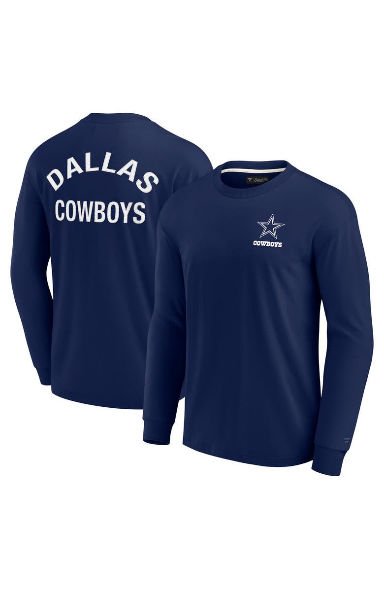 Fanatics Signature Unisex Fanatics Signature Navy Dallas Cowboys Elements Super Soft Long Sleeve T-Shirt, Alternate, color, 