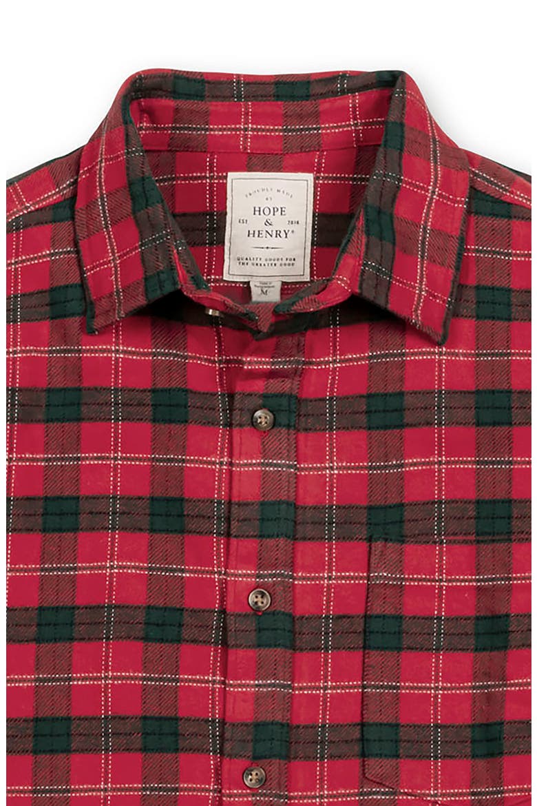 Organic Long Sleeve Flannel Button Down Shirt, Alternate, color, London Plaid