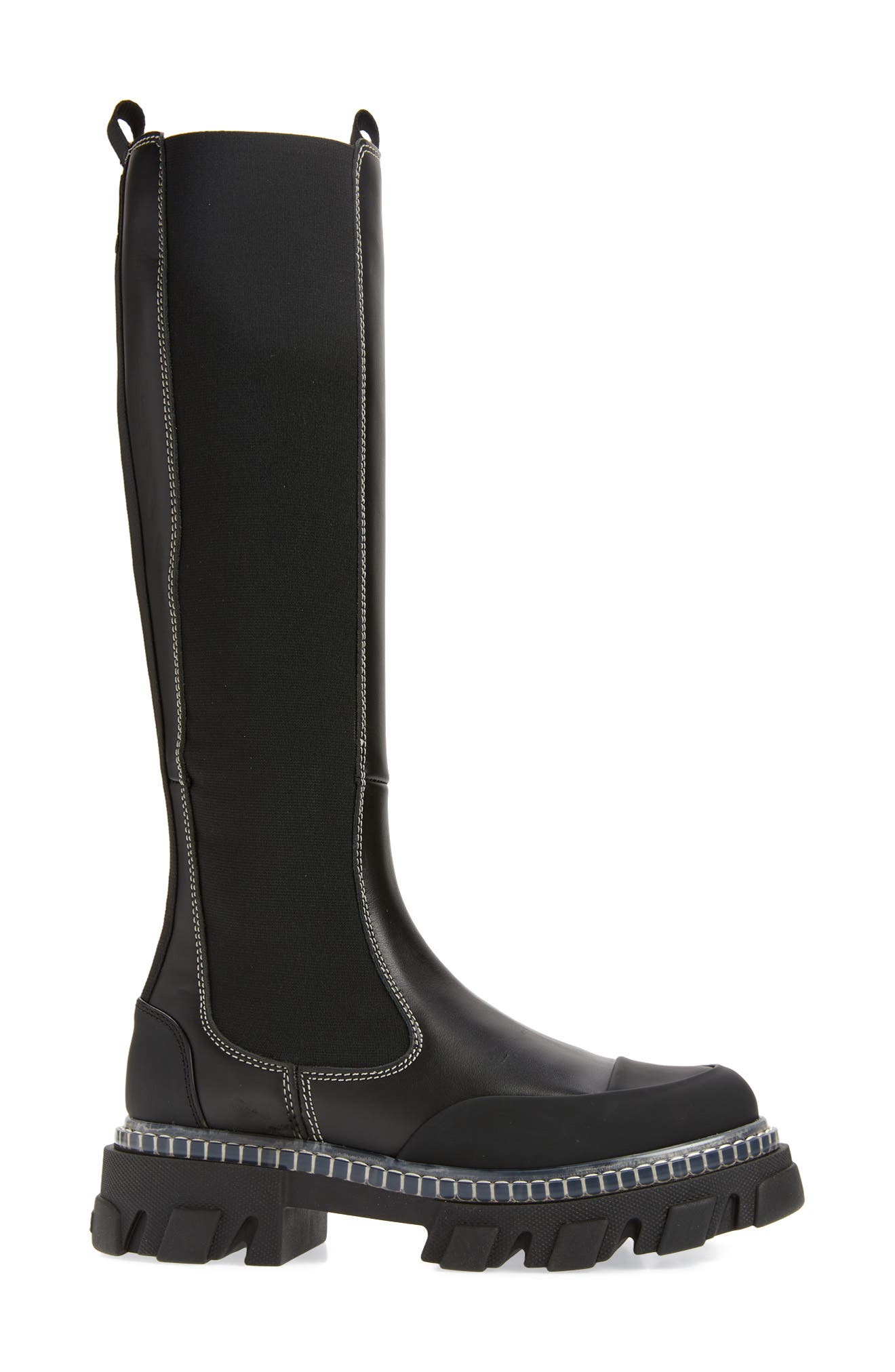 Ganni Knee High Chelsea Boot, Alternate, color, 