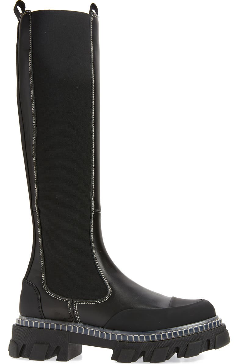 Ganni Knee High Chelsea Boot, Alternate, color,