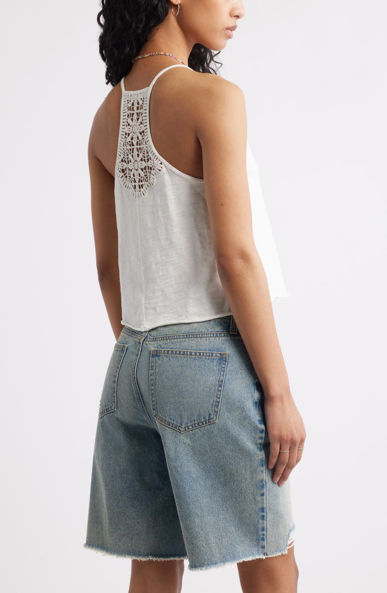 BP. Racerback Crop Cotton Tank Top, Alternate, color, Ivory