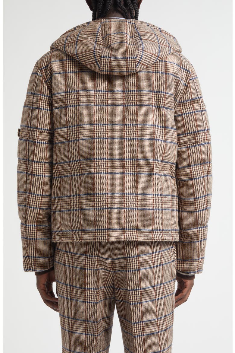 Hunting Wool Tweed Down Bomber Jacket, Alternate, color, DARK BROWN