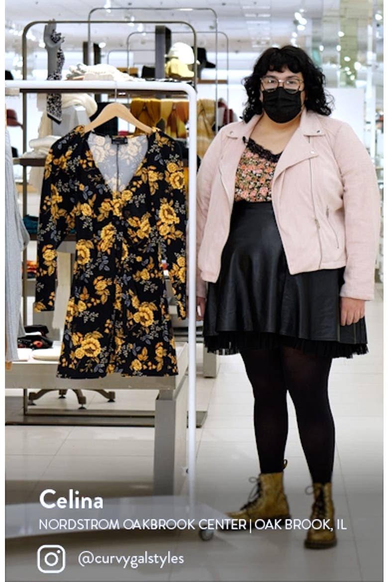 Floral Long Sleeve Stretch Cotton Ruched Jersey Dress video