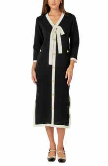 English Factory Bow Knit Midi Dress