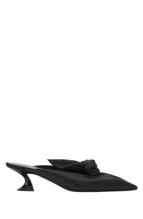 Lanvin Midnight Step Bow Leather Mule With Heel In Animal Print