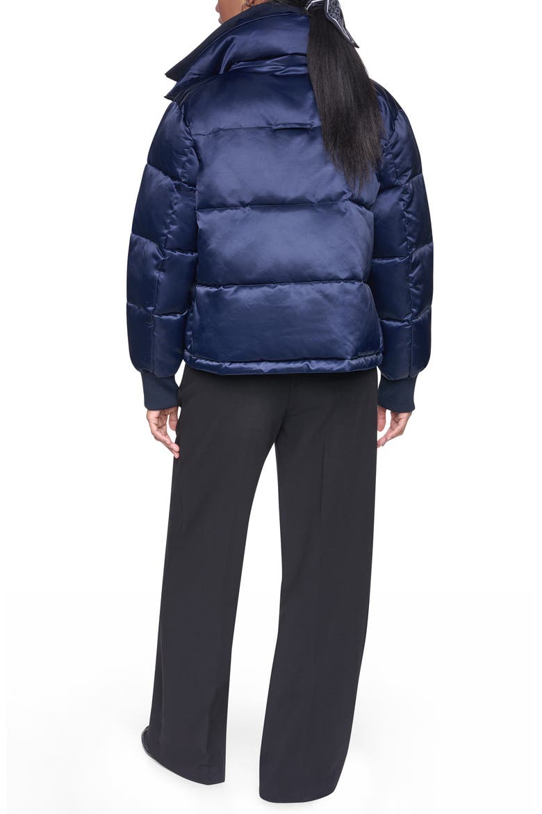 Flight Satin Puffer Jacket, Alternate, color, DARK NAVY