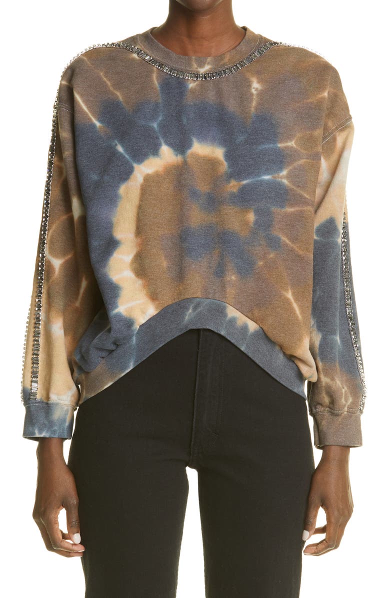 Collina Strada Sporty Spice Crystal Embellished Tie Dye Sweatshirt, Main, color,