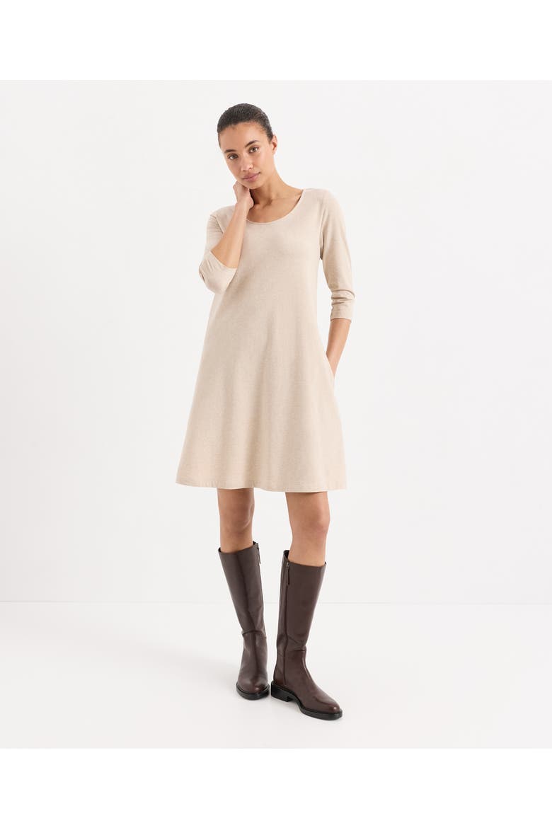 Fit & Flare A-Line Dress Made with Organic Cotton, Main, color, Flax Heather