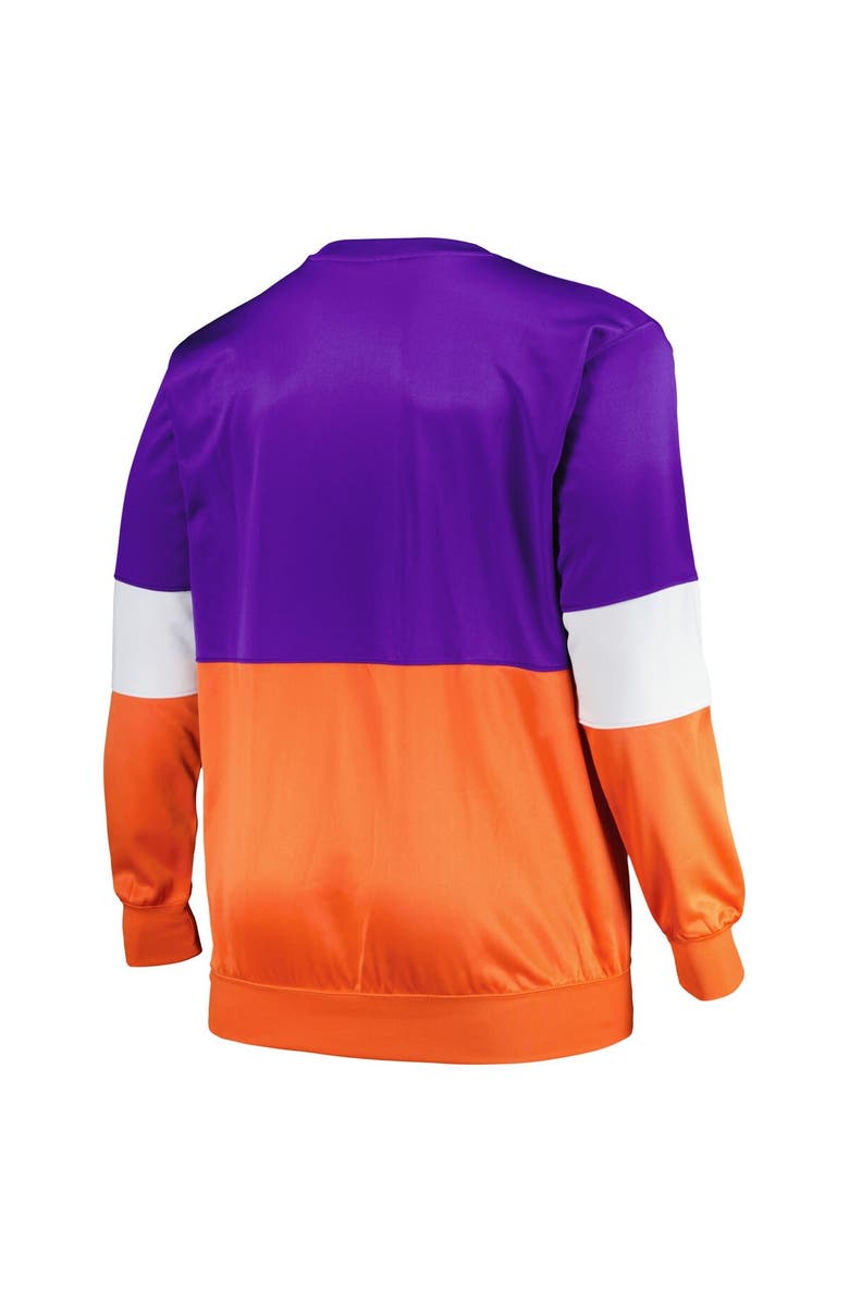 FANATICS Men
s Fanatics Branded Purple/Orange Phoenix Suns Big 
Tall Split Pullover Sweatshirt, Alternate, color, Purple