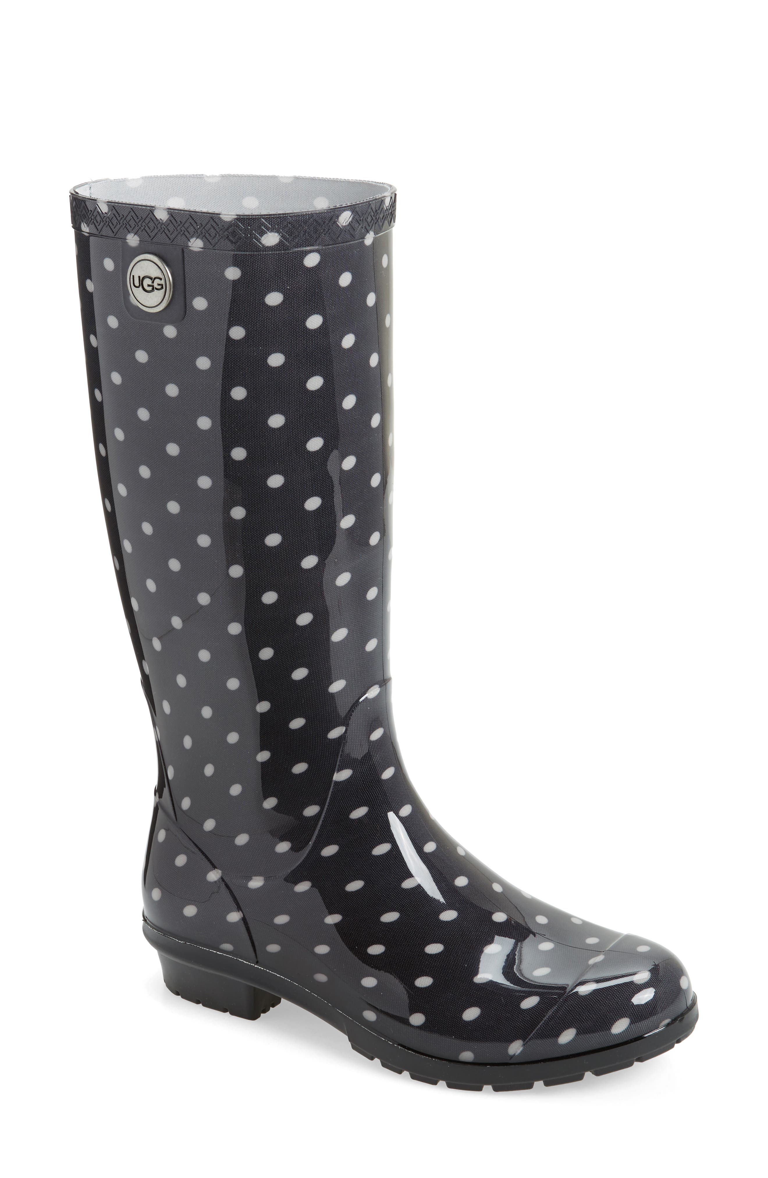 UGG<sup>®</sup> Shaye Polka Dot Rain Boot, Main, color, 