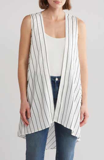 PATRIZIA LUCA Pin Stripe Longline Vest