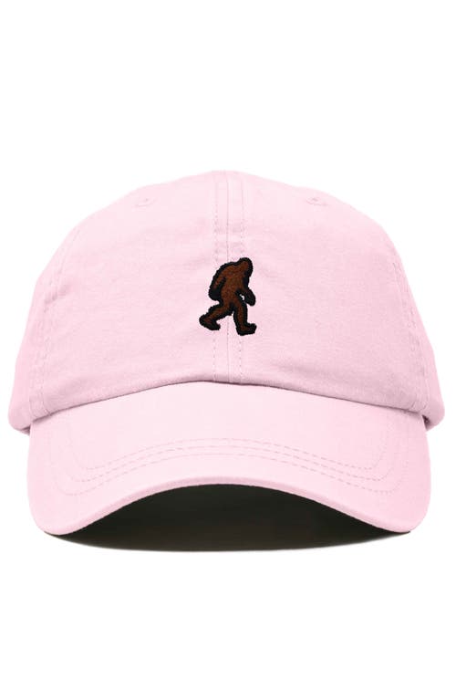 Dalix Sasquatch Embroidered Dad Hat In Washed Pink