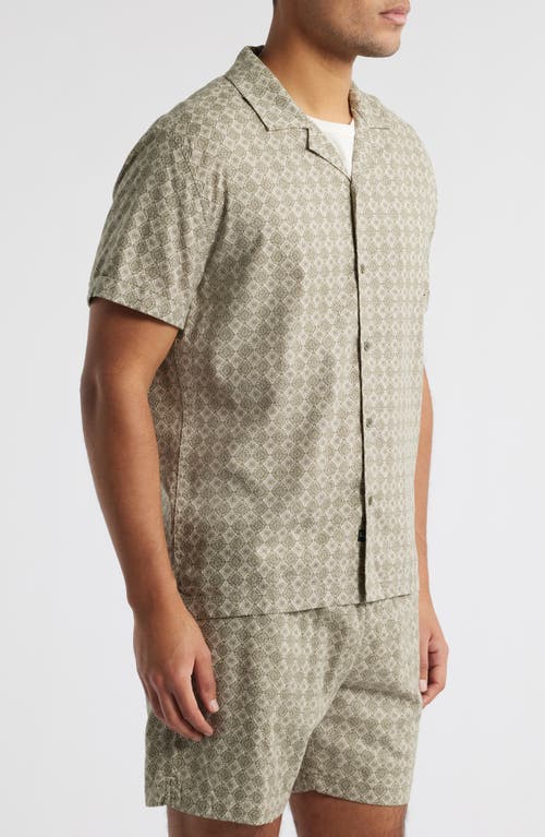Rails Atlas Relaxed Fit Button Down Short Sleeve Shirt In Diamond Oat Olive