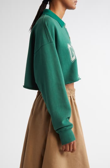 Golden Goose Journey Crop Graphic Polo Sweatshirt | Nordstrom