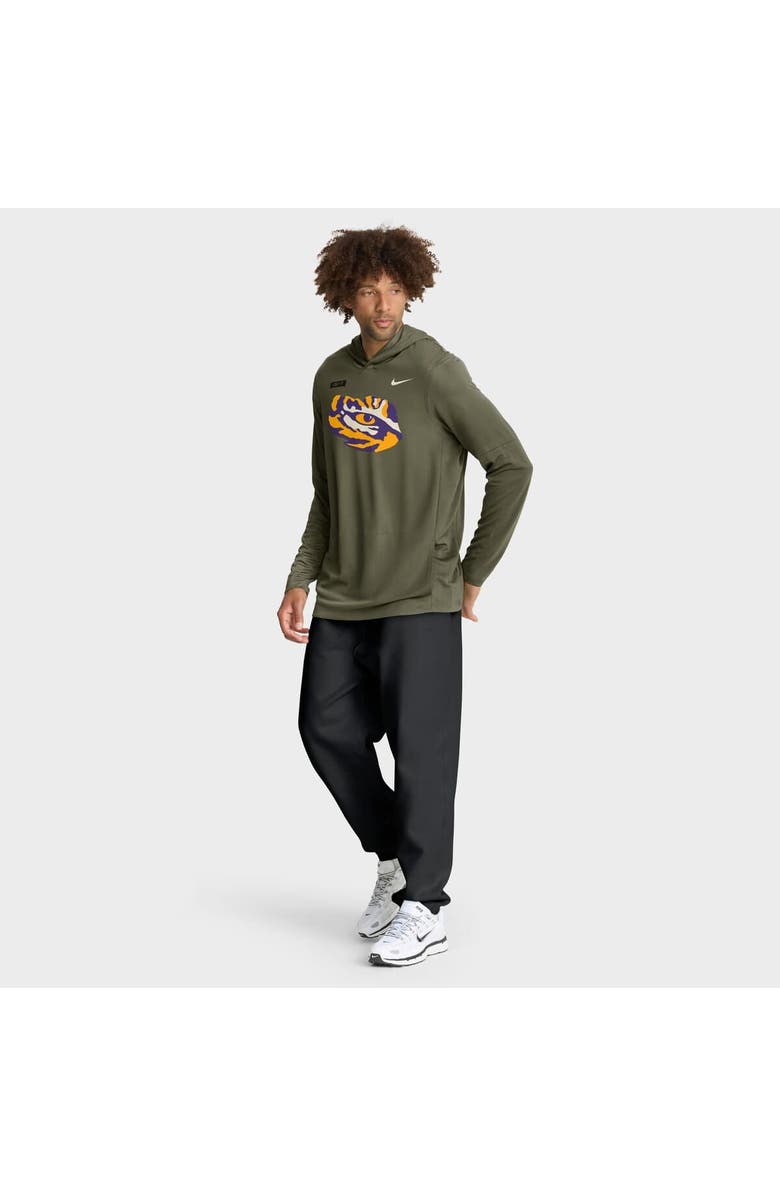 Nike Men's Nike Olive LSU Tigers 2025 Military Appreciation Dri-FIT Long Sleeve Hoodie T-Shirt, Alternate, color, Olive