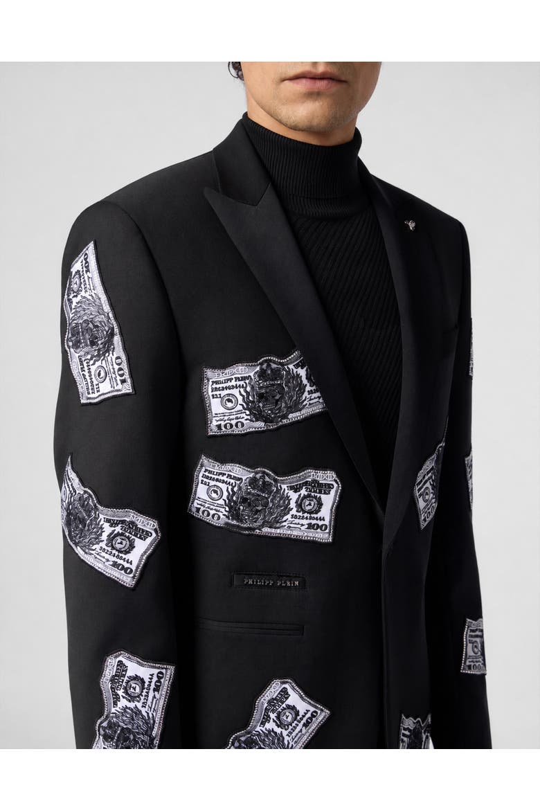 Blazer Plein Dollars Strass Men, Alternate, color, black