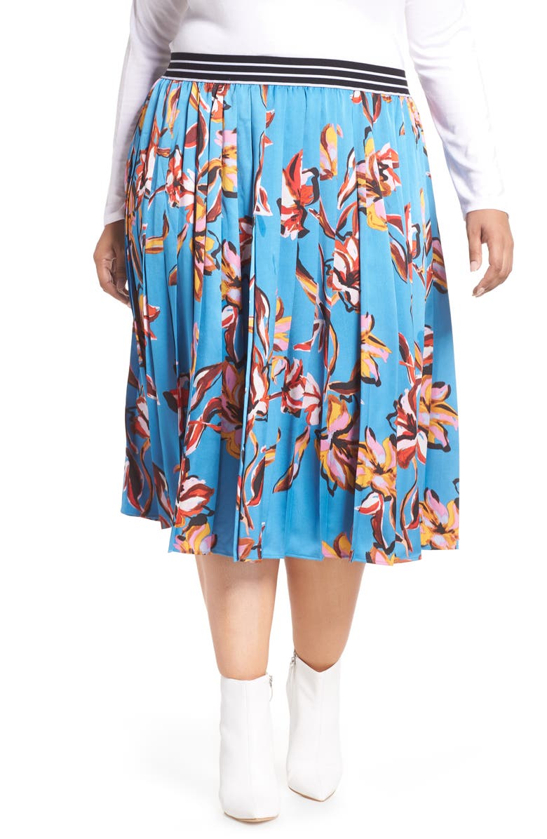 Halogen<sup>®</sup> Printed Pleated Skirt, Main, color, 