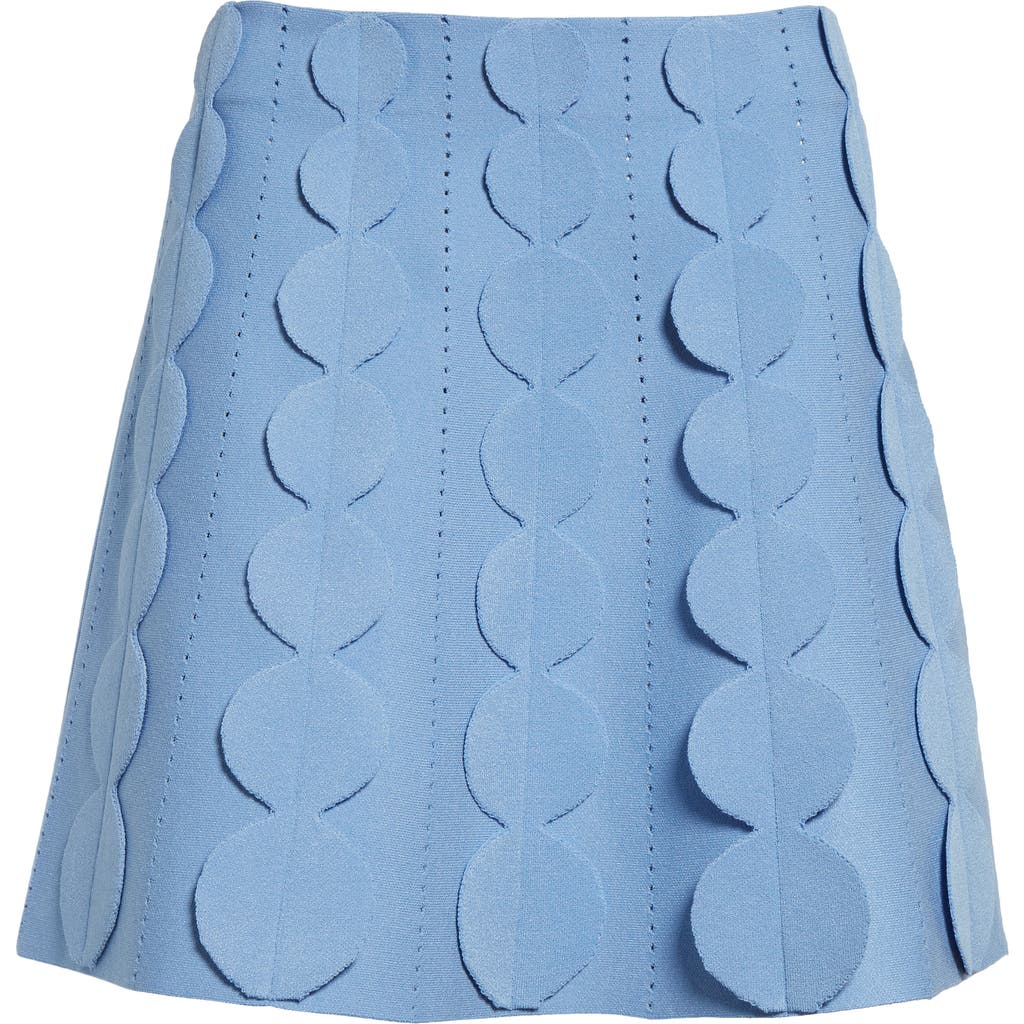 Oscar De La Renta 3d Circle A-line Sweater Skirt In Opal