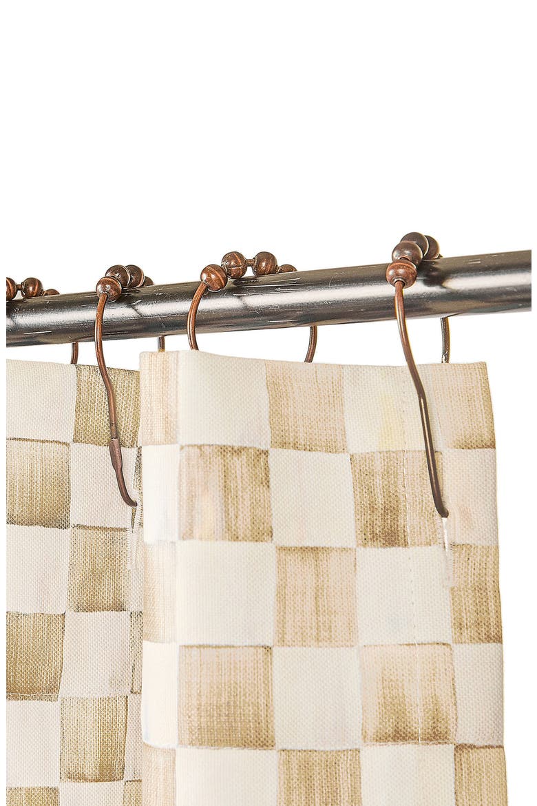 Mocha Check Shower Curtain, Alternate, color, MOCHA